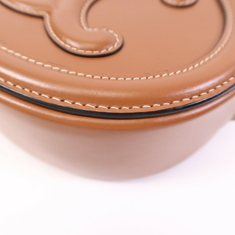 CELINE 牛皮皮革Cuir Triomphe Oval Bag金扣肩背袋-9