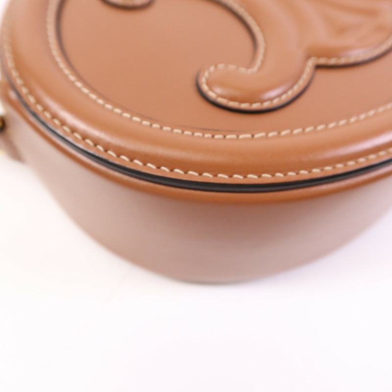 CELINE 牛皮皮革Cuir Triomphe Oval Bag金扣肩背袋-12