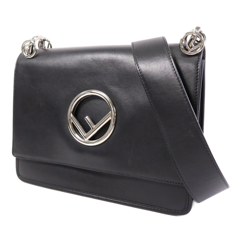 FENDI 牛皮皮革Kan I銀扣肩背袋-2