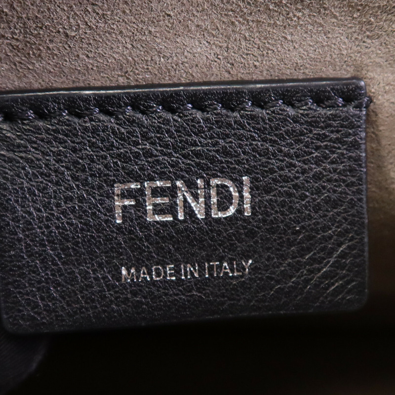 FENDI 牛皮皮革Kan I銀扣肩背袋-5