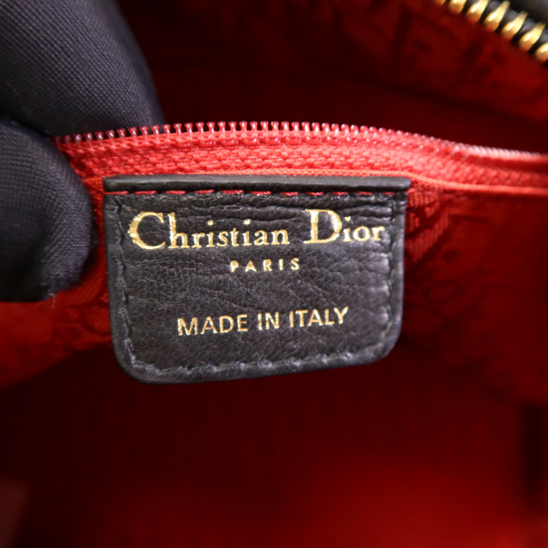 Dior 羊皮皮革Lady Dior Medium金扣手挽肩背兩用袋-5