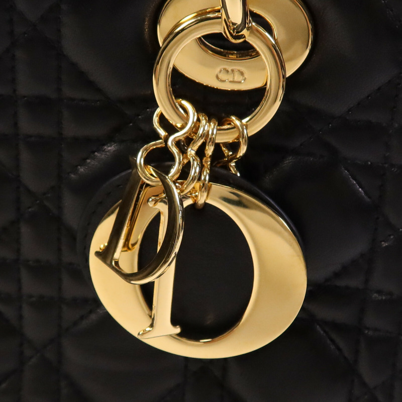 Dior 羊皮皮革Lady Dior Medium金扣手挽肩背兩用袋-6