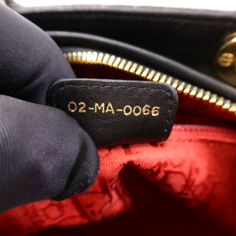 Dior 羊皮皮革Lady Dior Medium金扣手挽肩背兩用袋-8