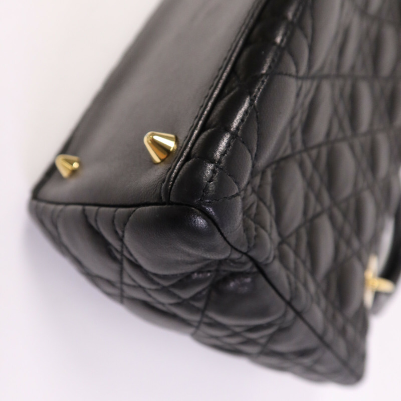 Dior 羊皮皮革Lady Dior Medium金扣手挽肩背兩用袋-13