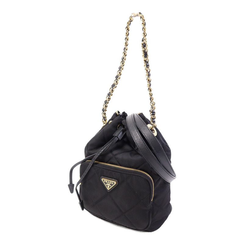 PRADA 尼龍Re-Nylon Bucket Bag金扣手挽肩背兩用袋-2