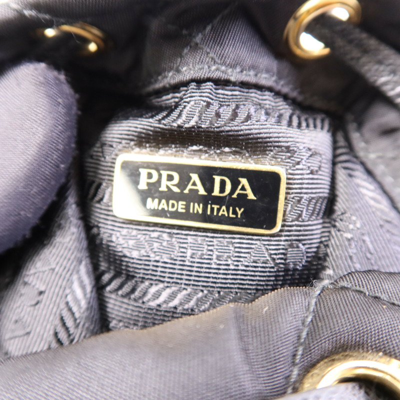PRADA 尼龍Re-Nylon Bucket Bag金扣手挽肩背兩用袋-5