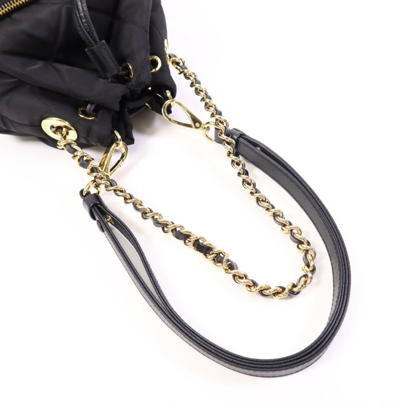 PRADA 尼龍Re-Nylon Bucket Bag金扣手挽肩背兩用袋-8