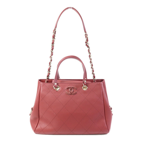 CHANEL 牛皮皮革2 Way Shoulder Bag金扣鏈帶肩背袋