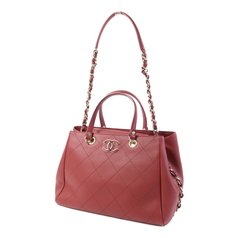 CHANEL 牛皮皮革2 Way Shoulder Bag金扣鏈帶肩背袋-2
