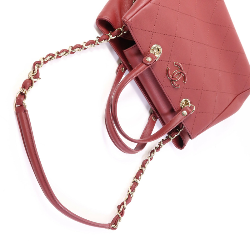 CHANEL 牛皮皮革2 Way Shoulder Bag金扣鏈帶肩背袋-8