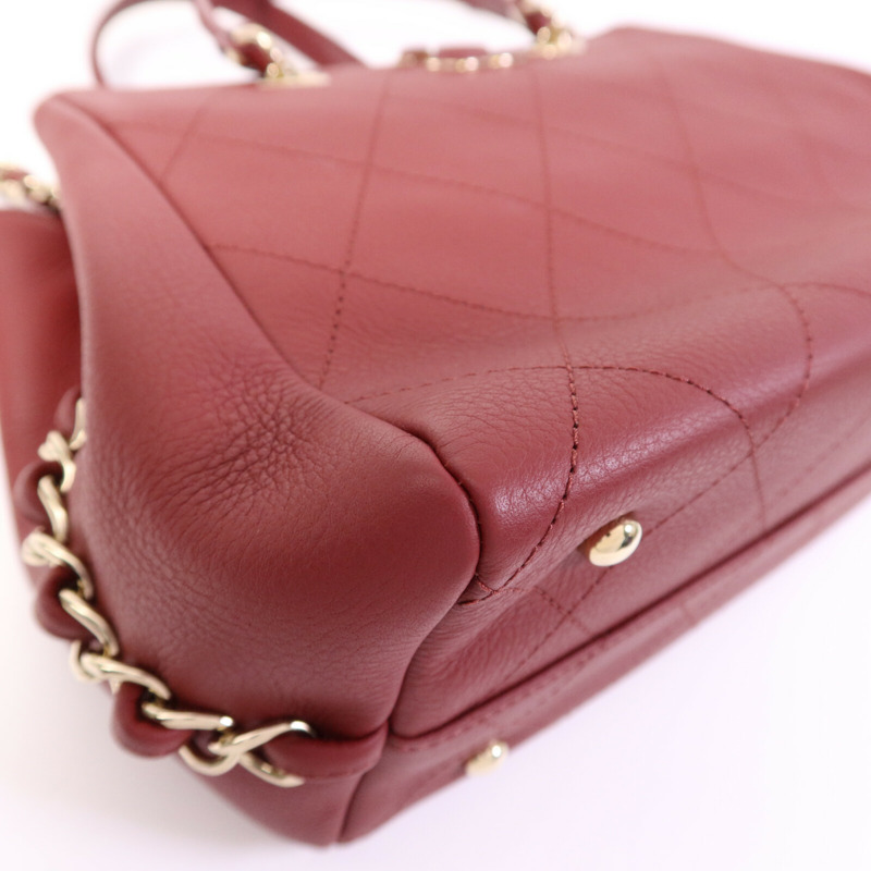 CHANEL 牛皮皮革2 Way Shoulder Bag金扣鏈帶肩背袋-11