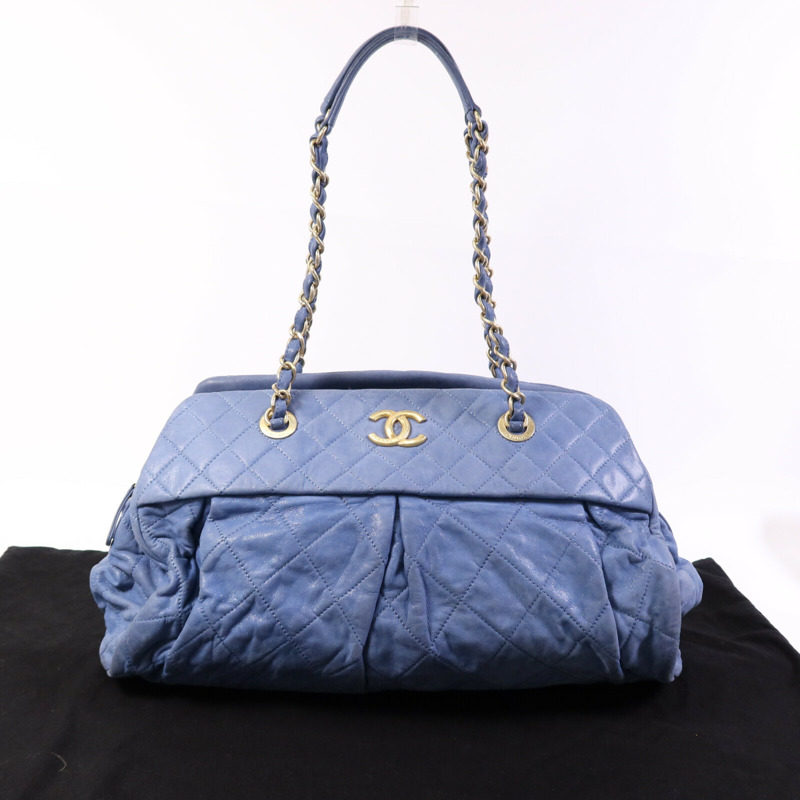 CHANEL 牛皮皮革Tote Bag金扣鏈帶手挽袋-9