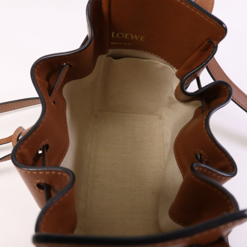 LOEWE 牛皮皮革/帆布Mini Hammock金扣手挽肩背兩用袋-4