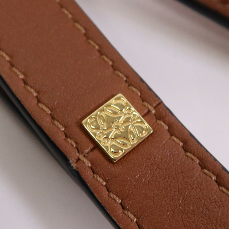 LOEWE 牛皮皮革/帆布Mini Hammock金扣手挽肩背兩用袋-6