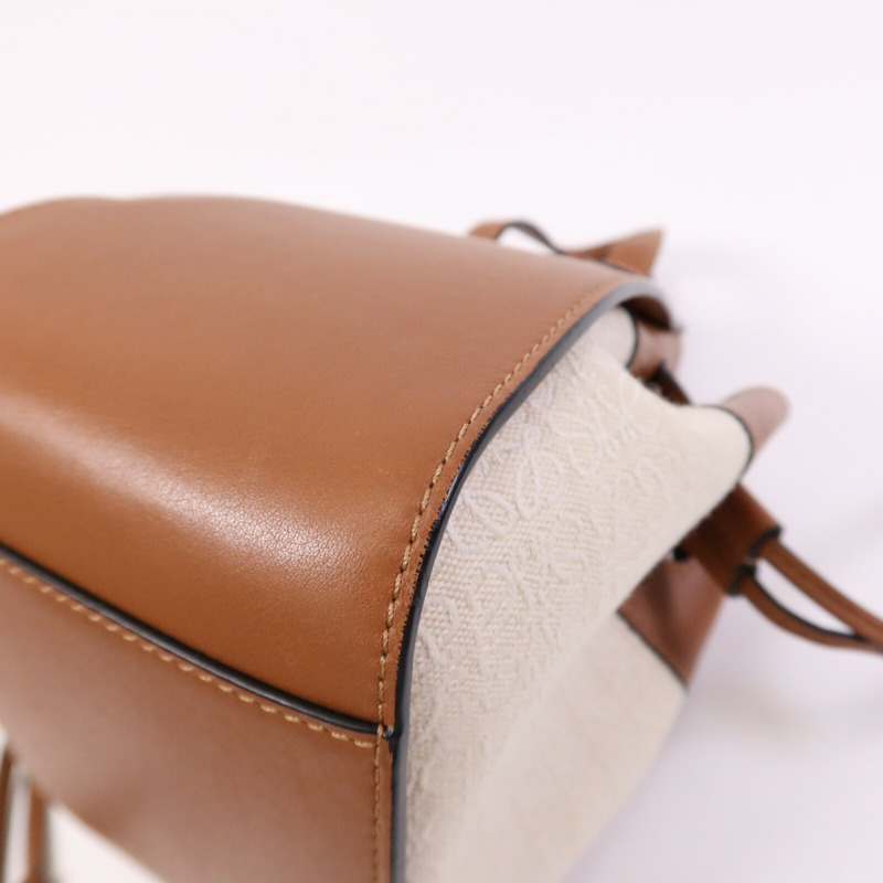 LOEWE 牛皮皮革/帆布Mini Hammock金扣手挽肩背兩用袋-12