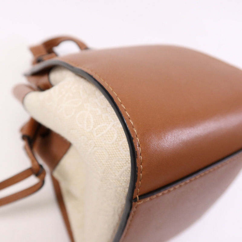 LOEWE 牛皮皮革/帆布Mini Hammock金扣手挽肩背兩用袋-13