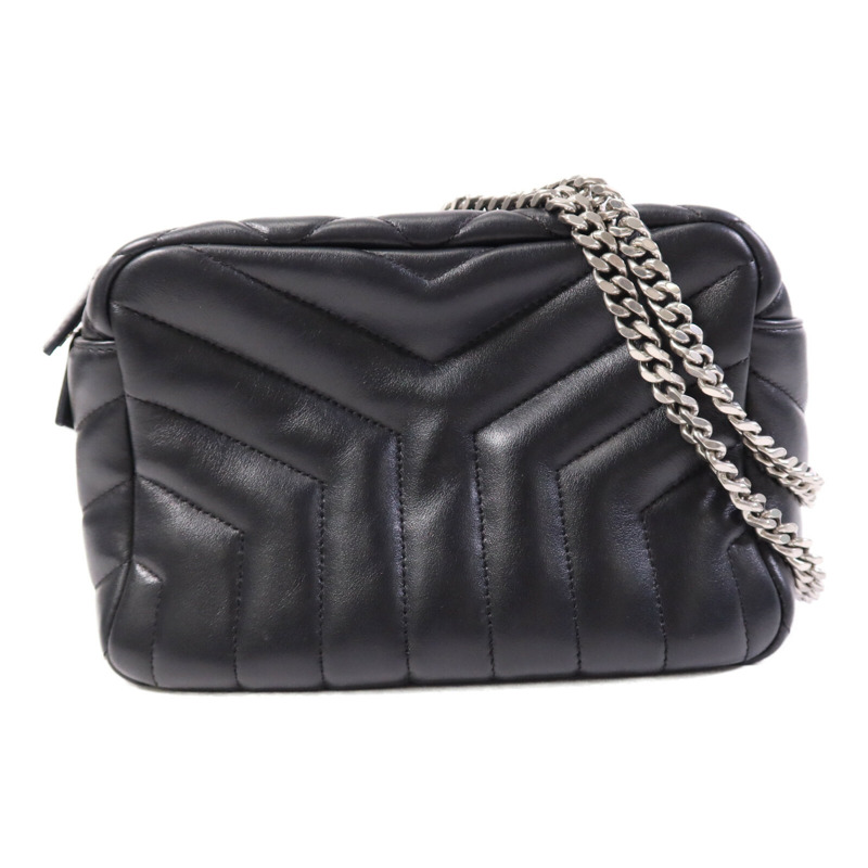 SAINT LAURENT 牛皮皮革Loulou銀扣鏈帶肩背袋-0