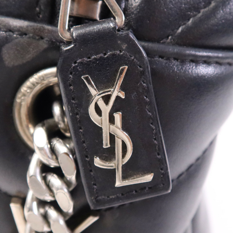 SAINT LAURENT 牛皮皮革Loulou銀扣鏈帶肩背袋-6