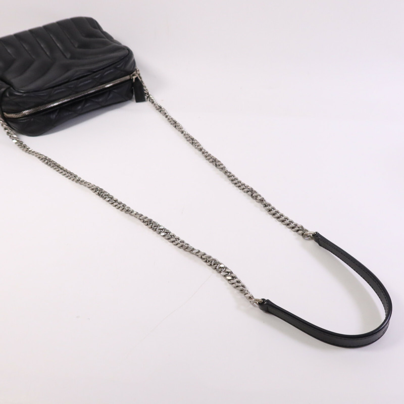 SAINT LAURENT 牛皮皮革Loulou銀扣鏈帶肩背袋-8