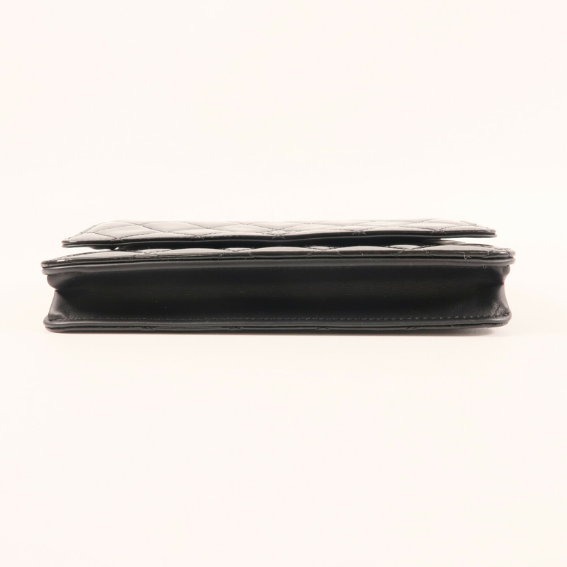 CHANEL 漆皮皮革Wallet On Chain銀扣鏈帶肩背袋-6