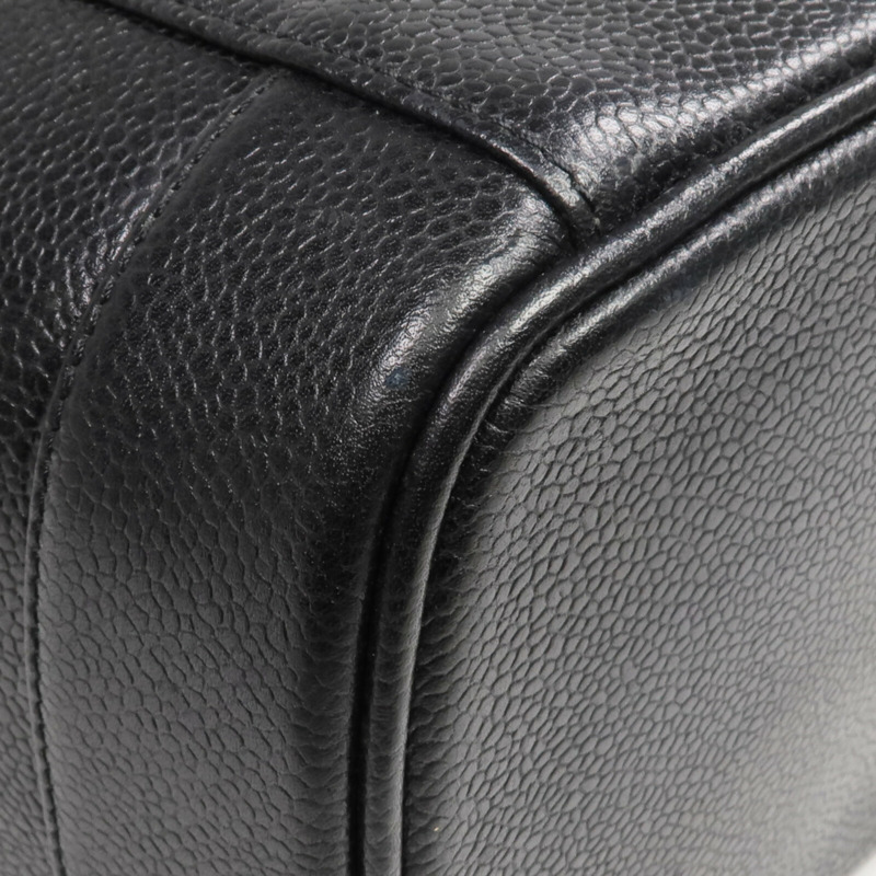 CHANEL 牛皮皮革Vintage Vanity Case金扣鏈帶手挽肩背兩用袋-7