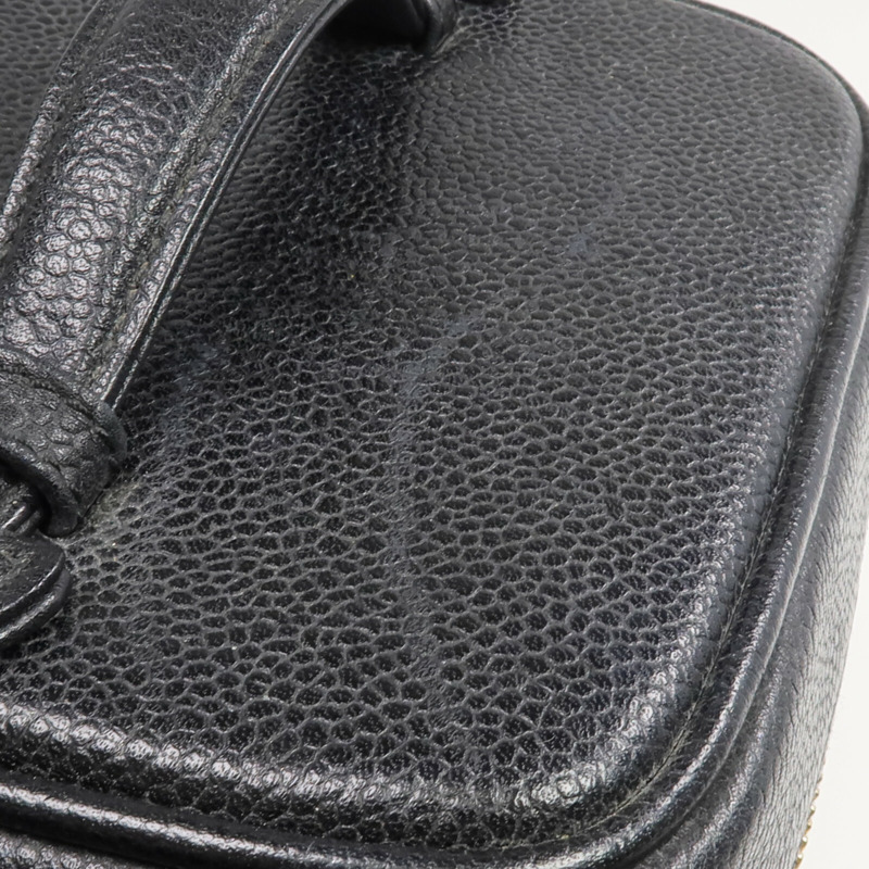 CHANEL 牛皮皮革Vintage Vanity Case金扣鏈帶手挽肩背兩用袋-11