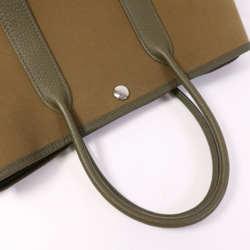 HERMES 帆布Garden Party TPM銀扣手挽袋Canopee-8