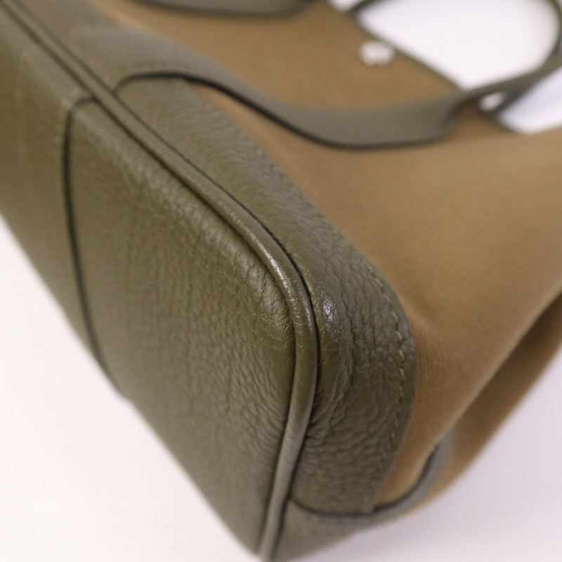 HERMES 帆布Garden Party TPM銀扣手挽袋Canopee-10