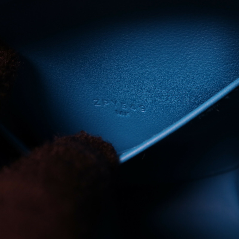 HERMES Swift皮革Mini Lindy銀扣手挽肩背兩用袋Bleu Frida-6