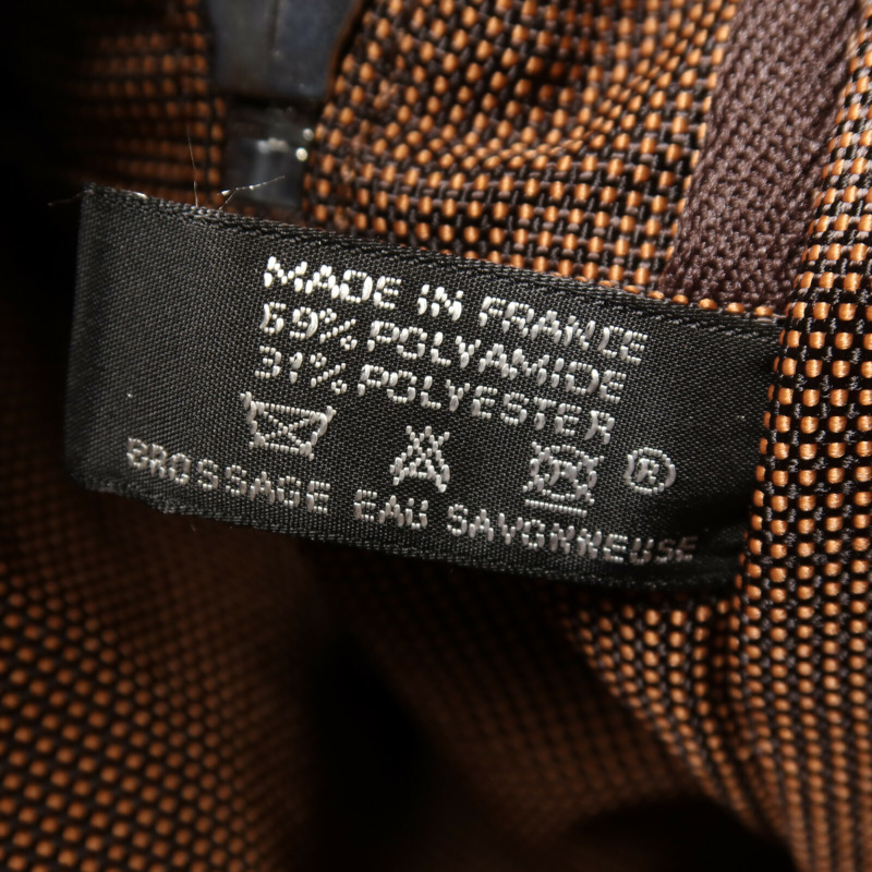 HERMES 帆布Her Line MM銀扣手挽袋Brown-6