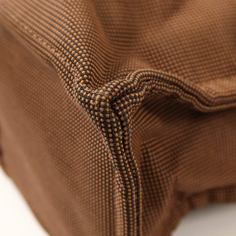 HERMES 帆布Her Line MM銀扣手挽袋Brown-10