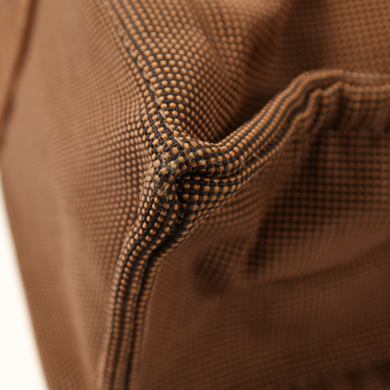 HERMES 帆布Her Line MM銀扣手挽袋Brown-12