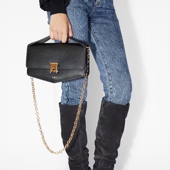 Alaia 女士 徽標鏈條單肩包均碼碼25.5 X 11 X 13 CM-3