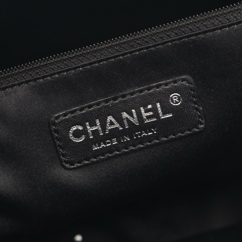 香奈兒 (CHANEL) Matelasse Grand Shopping GST 鏈條肩背手提包 A50995 黑色皮革-3