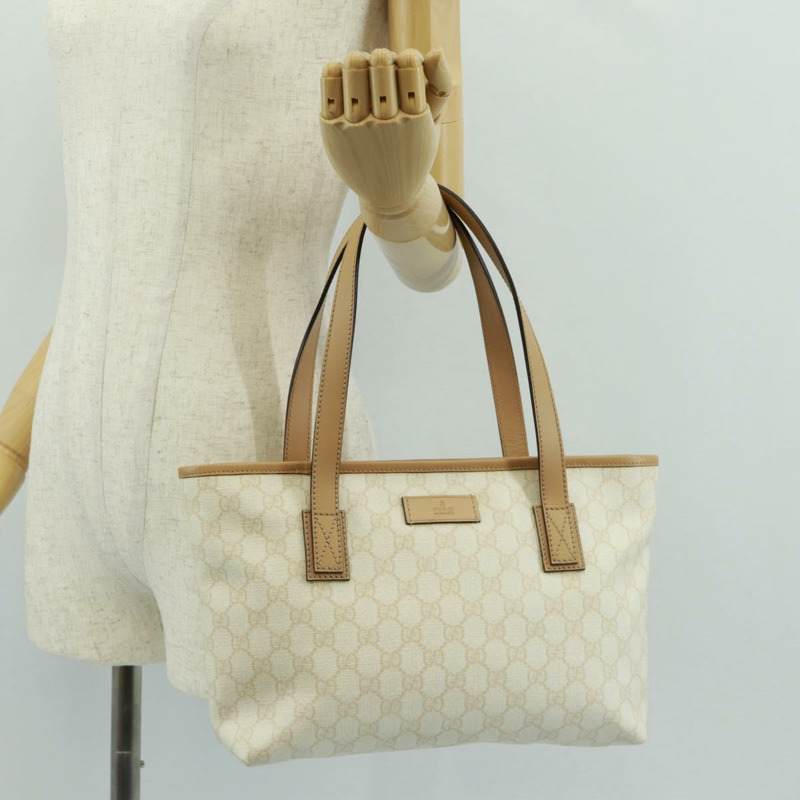 【日本直送】GUCCI GG Supreme 托特包 PVC 白色金色 211138 正品 am10641V-22