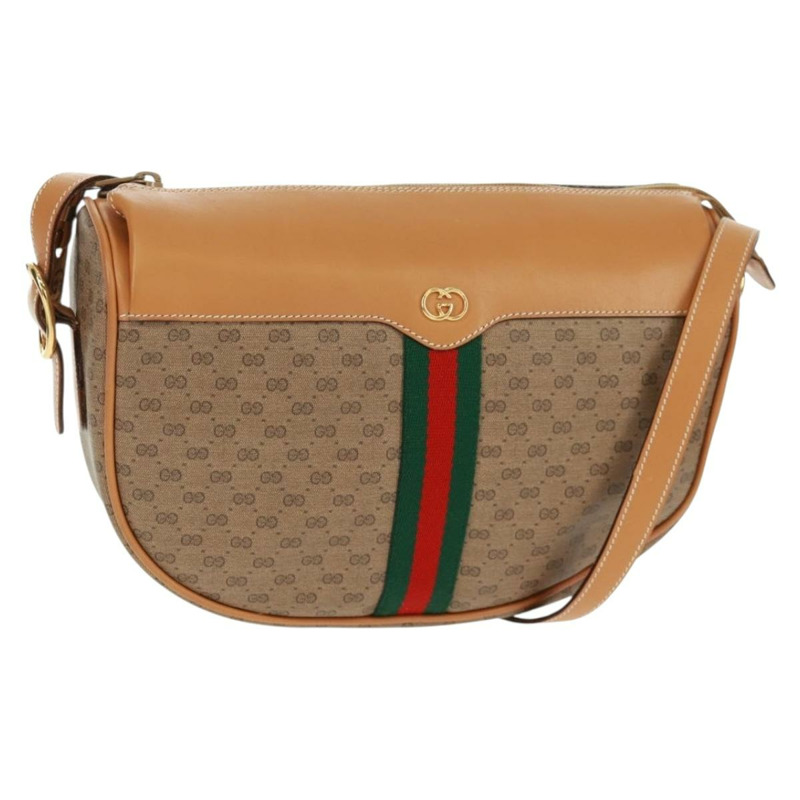 【日本直送】GUCCI Micro GG Supreme Web Sherry Line Bag PVC Beige 001 084 4001 Auth ki6415A-0