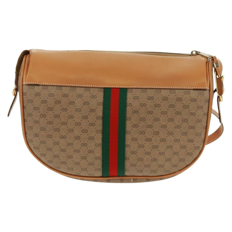 【日本直送】GUCCI Micro GG Supreme Web Sherry Line Bag PVC Beige 001 084 4001 Auth ki6415A-1