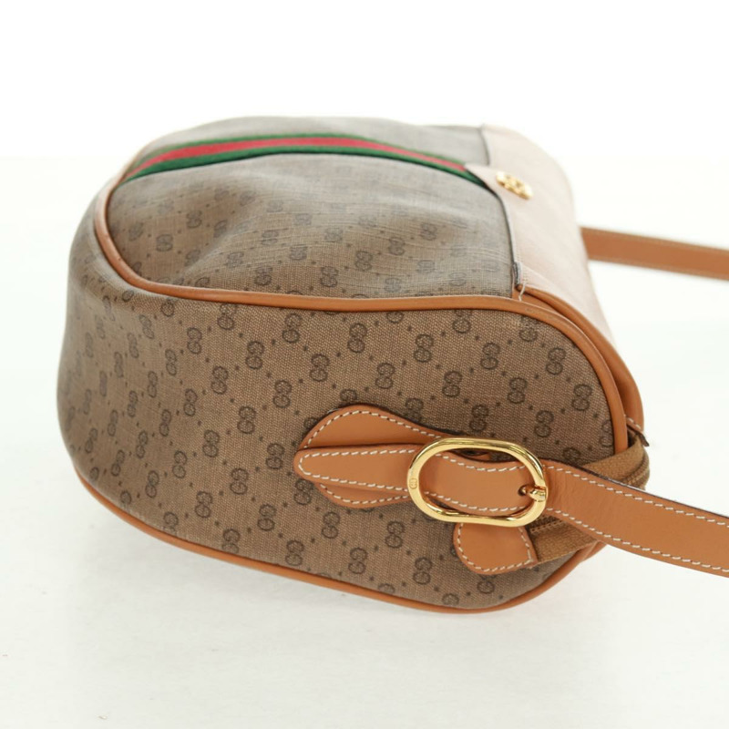 【日本直送】GUCCI Micro GG Supreme Web Sherry Line Bag PVC Beige 001 084 4001 Auth ki6415A-3