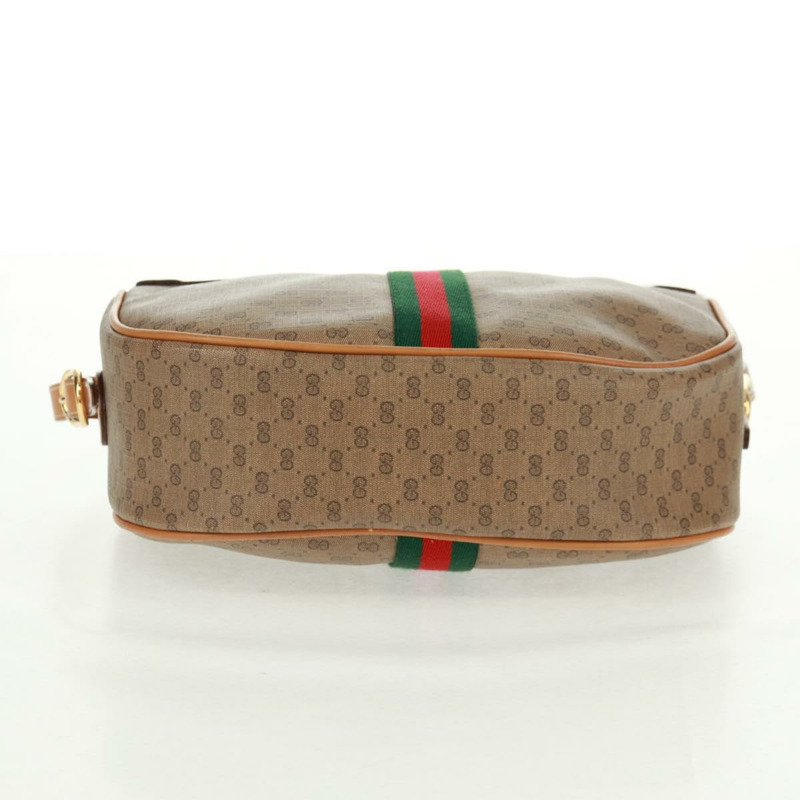 【日本直送】GUCCI Micro GG Supreme Web Sherry Line Bag PVC Beige 001 084 4001 Auth ki6415A-4