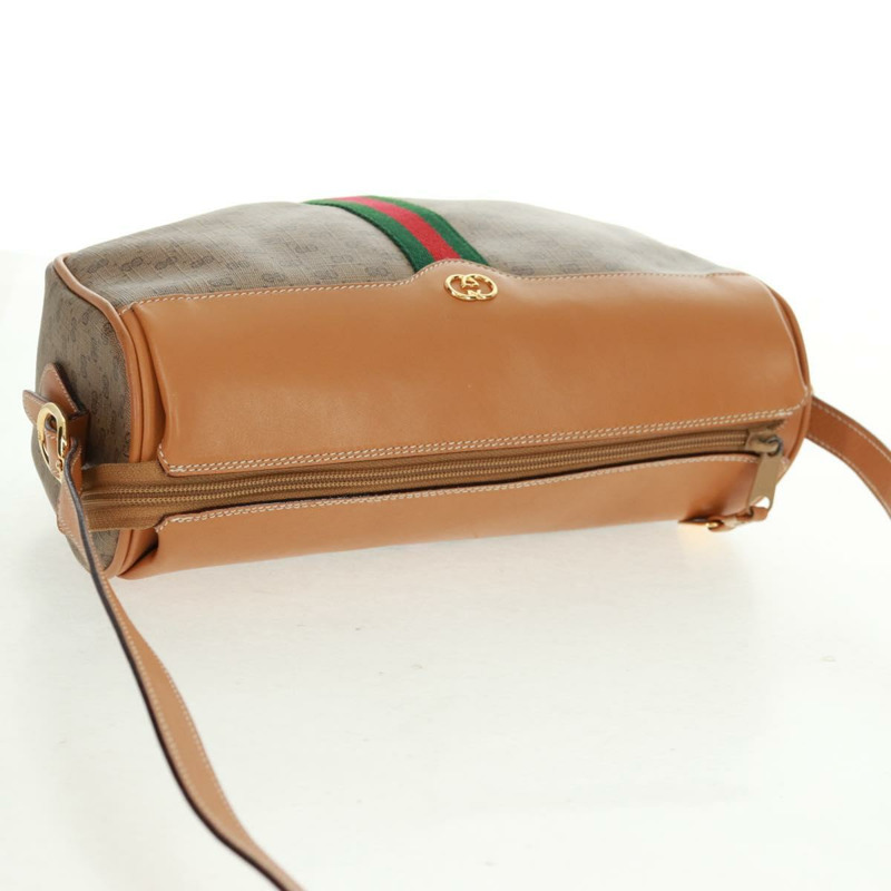 【日本直送】GUCCI Micro GG Supreme Web Sherry Line Bag PVC Beige 001 084 4001 Auth ki6415A-5