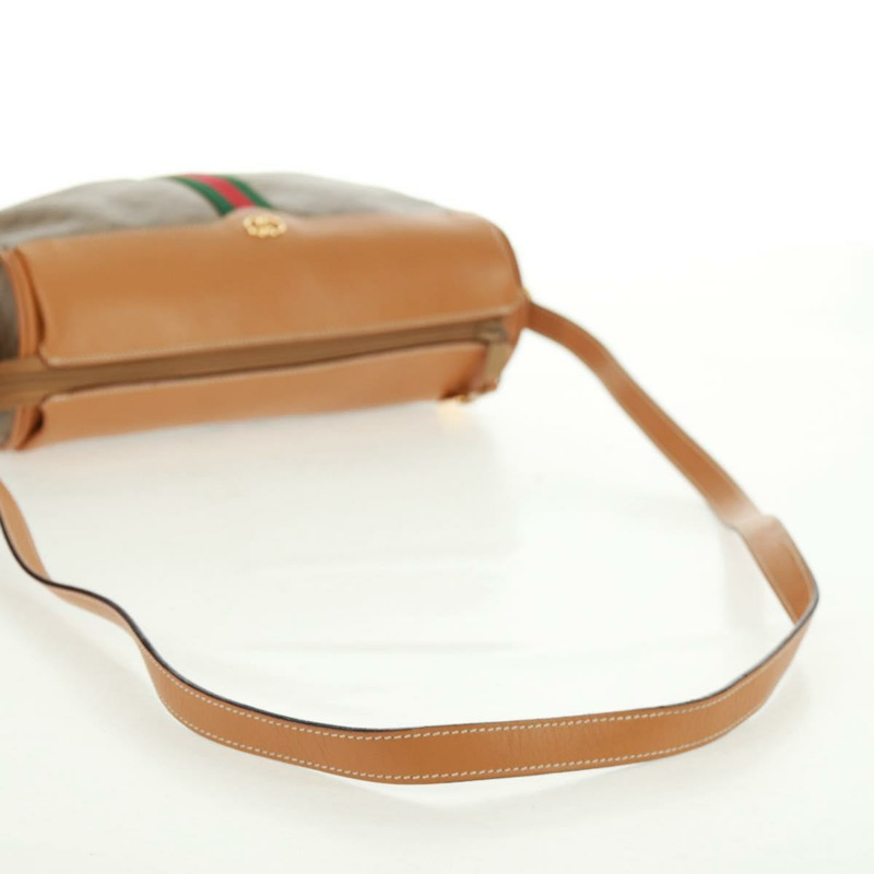 【日本直送】GUCCI Micro GG Supreme Web Sherry Line Bag PVC Beige 001 084 4001 Auth ki6415A-6