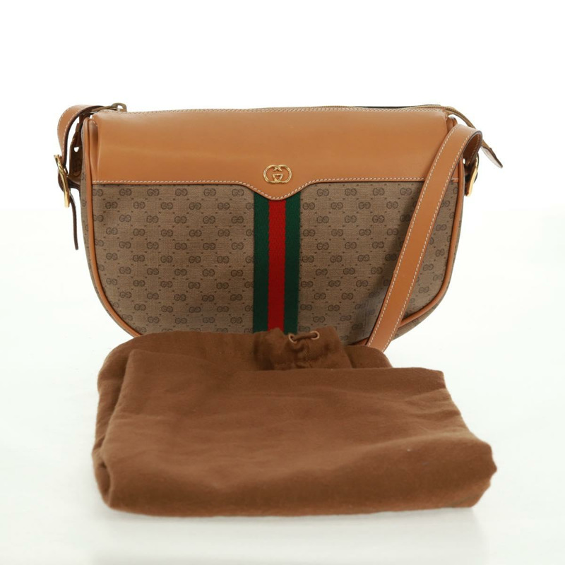 【日本直送】GUCCI Micro GG Supreme Web Sherry Line Bag PVC Beige 001 084 4001 Auth ki6415A-11