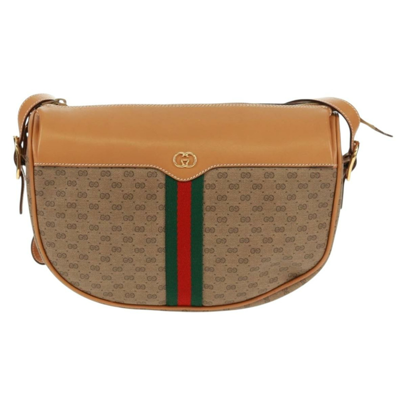 【日本直送】GUCCI Micro GG Supreme Web Sherry Line Bag PVC Beige 001 084 4001 Auth ki6415A-12