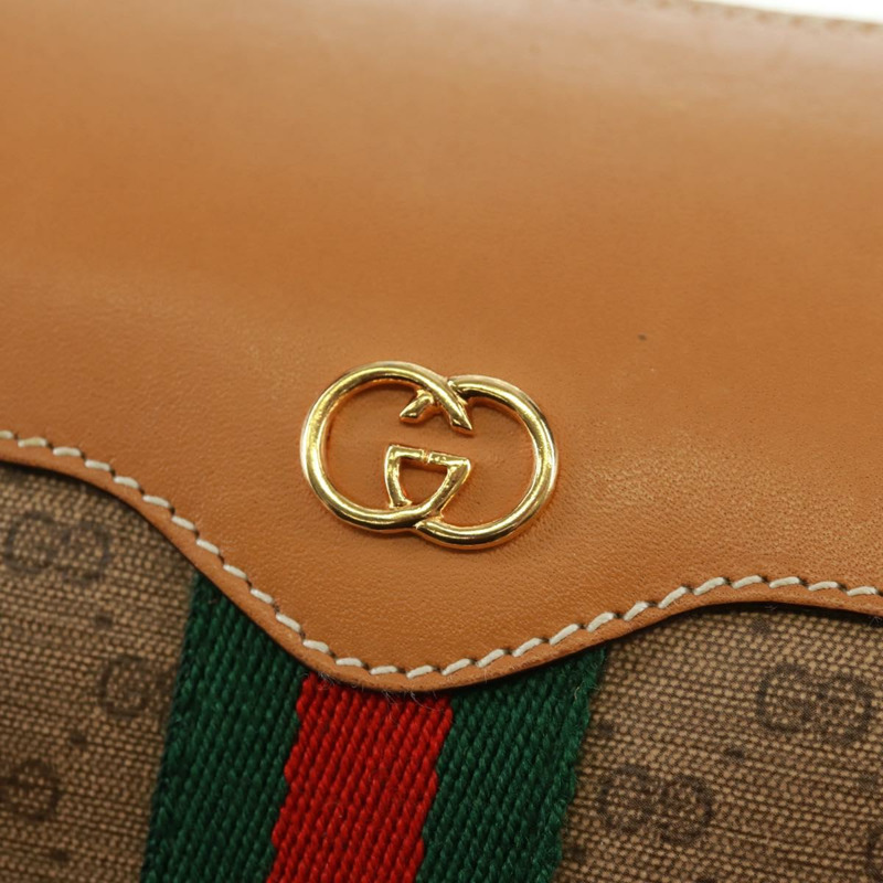 【日本直送】GUCCI Micro GG Supreme Web Sherry Line Bag PVC Beige 001 084 4001 Auth ki6415A-18