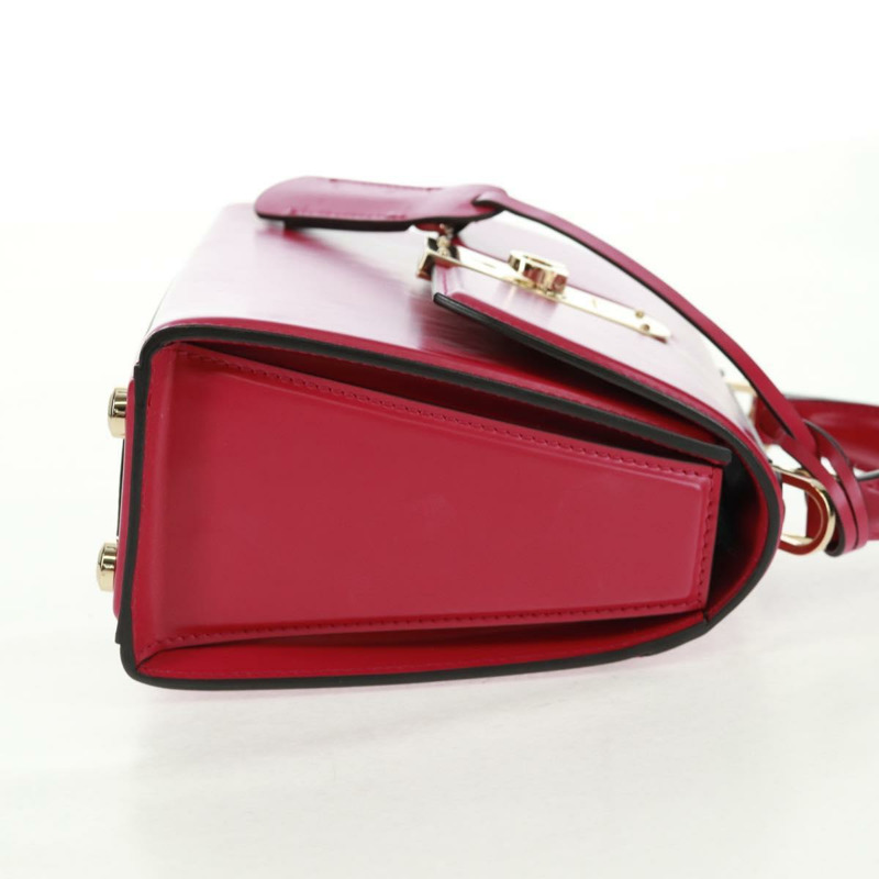 【日本直送】Salvatore Ferragamo Gancini 手提包 皮革 粉紅色 金飾 正品 166464M-3