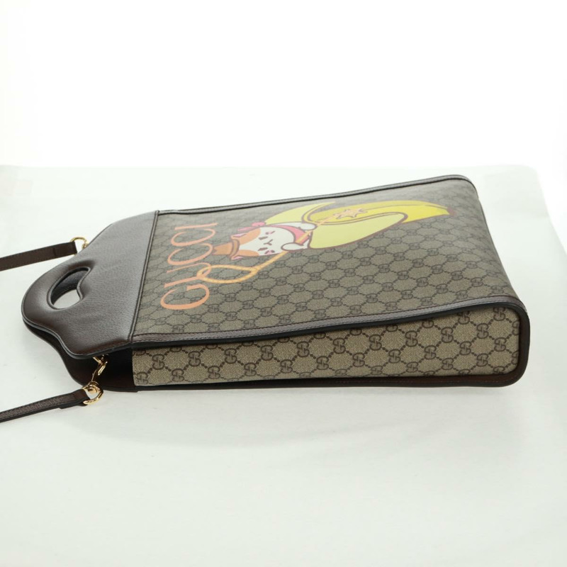 【日本直送】GUCCI GG Supreme Bananya 合作包 PVC 2way 米色 703793 正品 168359M-2