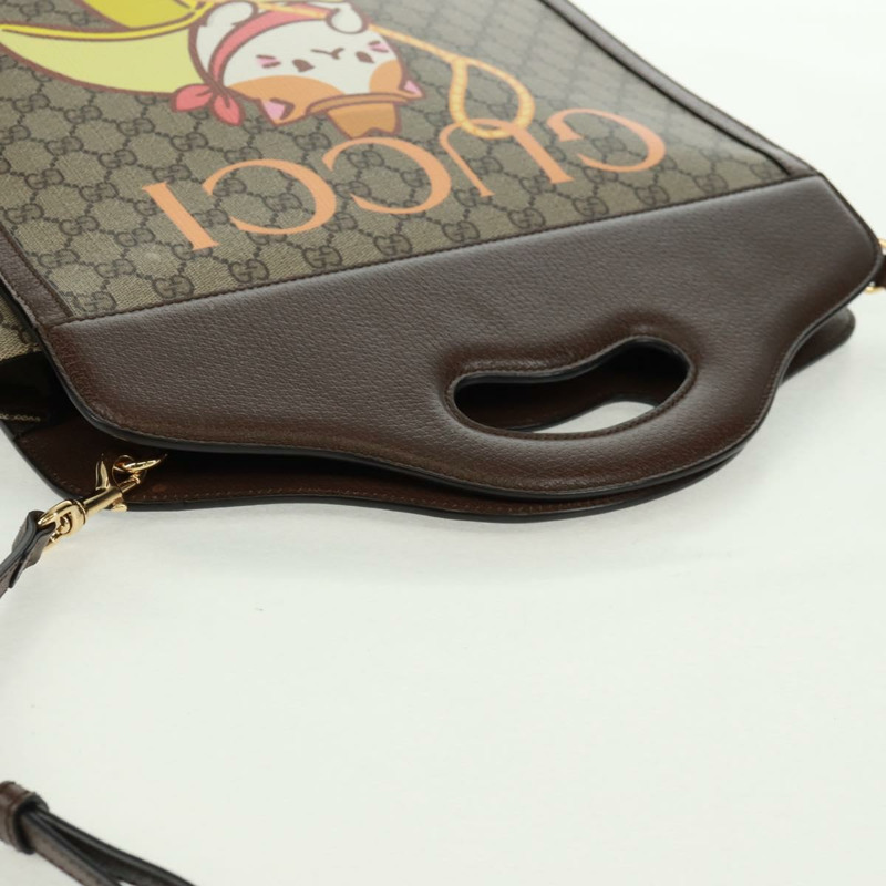 【日本直送】GUCCI GG Supreme Bananya 合作包 PVC 2way 米色 703793 正品 168359M-5
