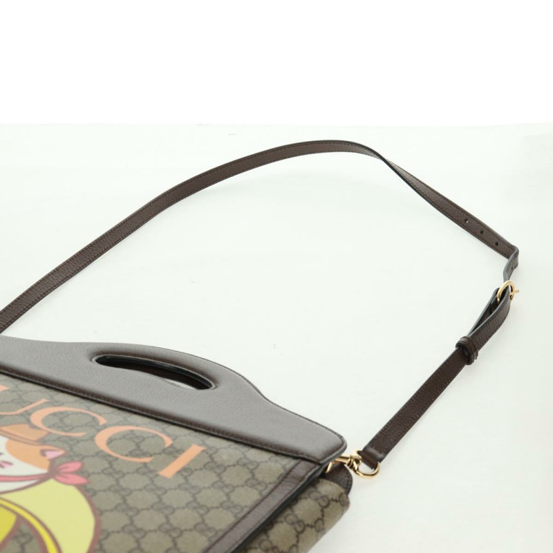 【日本直送】GUCCI GG Supreme Bananya 合作包 PVC 2way 米色 703793 正品 168359M-13