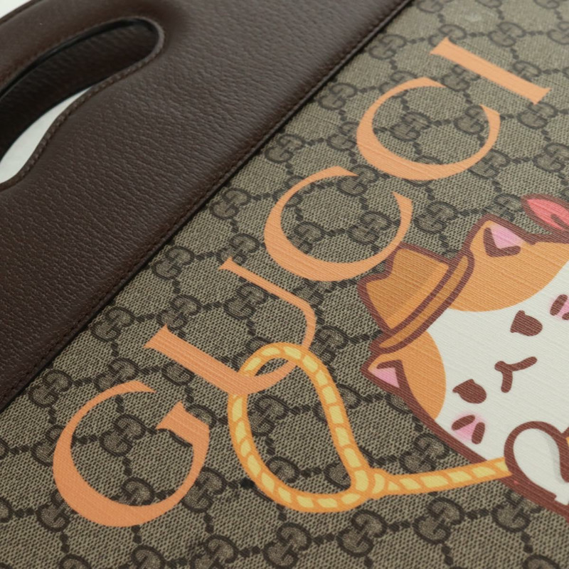 【日本直送】GUCCI GG Supreme Bananya 合作包 PVC 2way 米色 703793 正品 168359M-18
