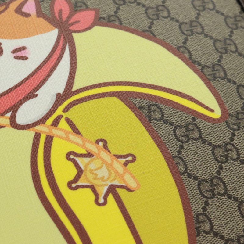 【日本直送】GUCCI GG Supreme Bananya 合作包 PVC 2way 米色 703793 正品 168359M-20